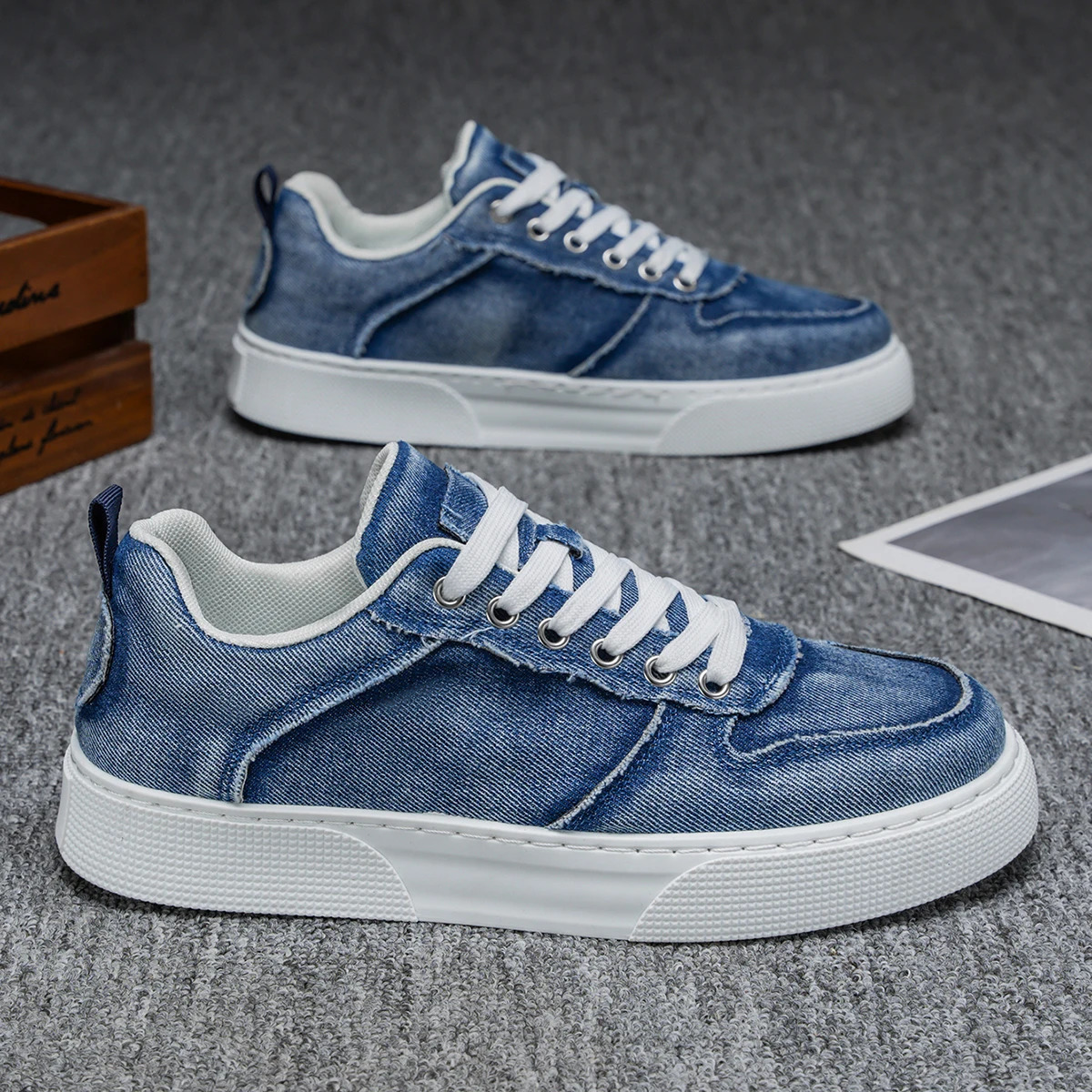 mens casual sneakers trendy versatile fashionable durable skateboarding shoes canvas shoes large size mens sho 251023