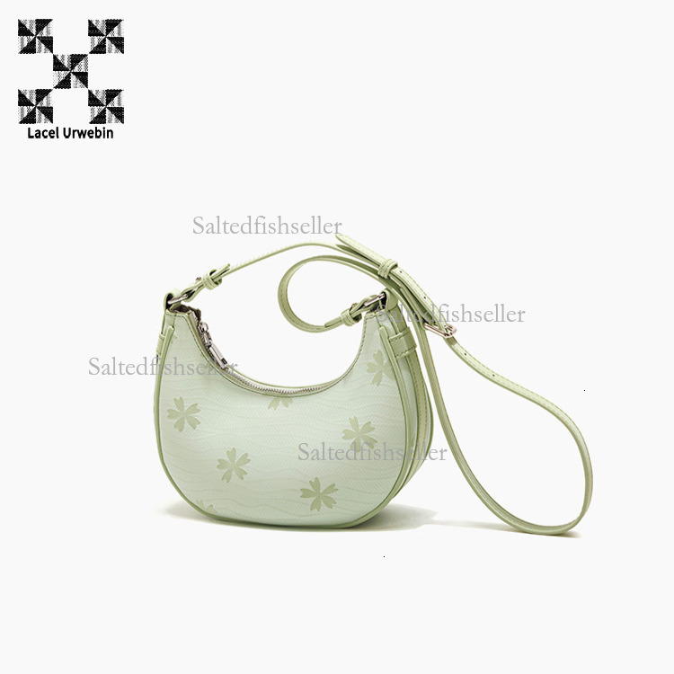 Lacel Urwebin Designer New Chinese Printed High-end Crescent Bag Fashion Lightweight Women's Casual Shoulder Crossbody Bag Luxury Simple Handbag 