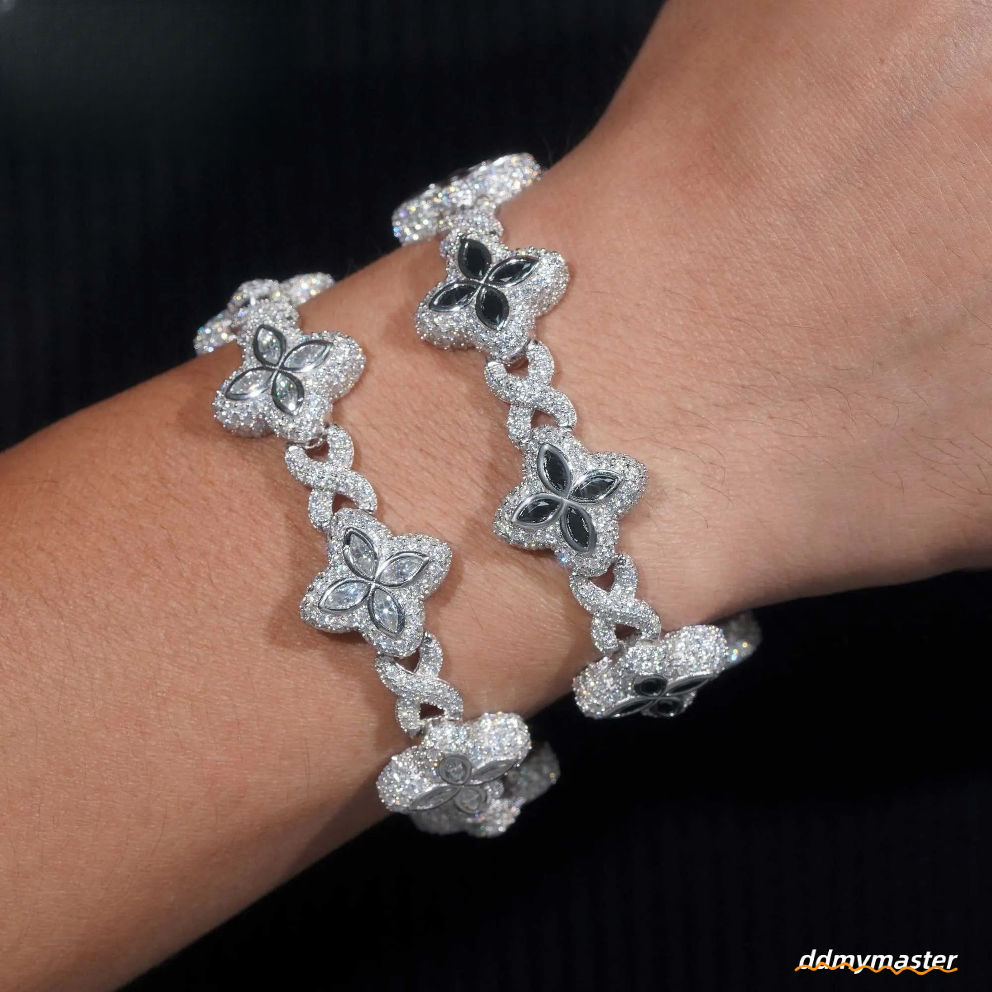 Four Leaf Clover Bracelet: Sterling Sier Moissanite Dia Tennis Bracelet - Elegant Lucky Charm Design Ddmymaster