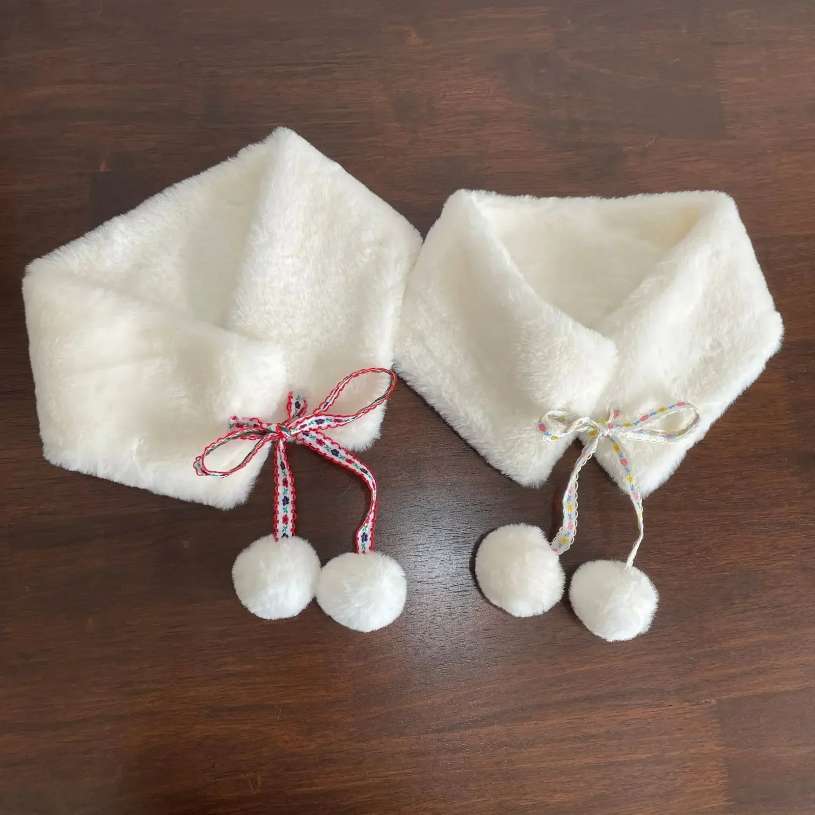 Kawaii Japanese Hairball Hair Collar Scarf Winter Thickened Warm Cute Fur Rabbit Plush Tie Rope Neckerchief Y2k Scarf 251020