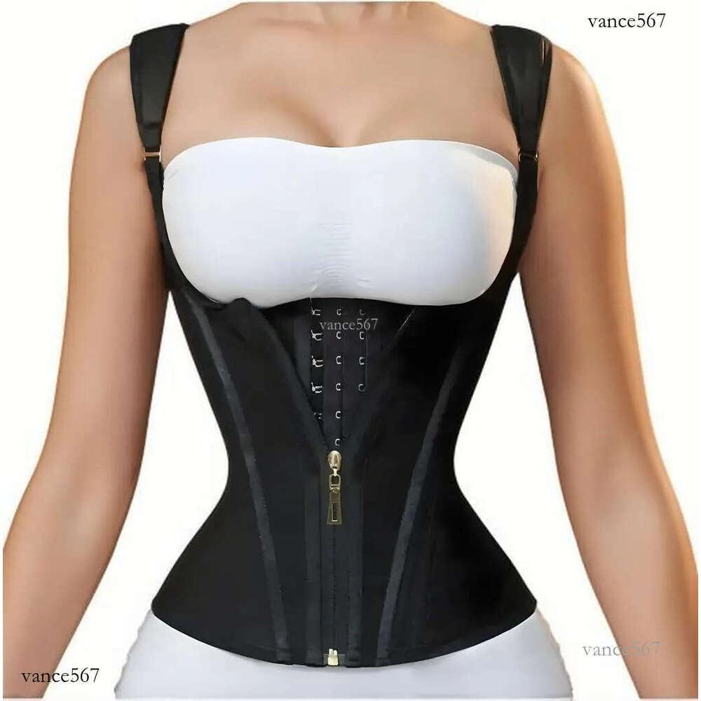 Fajas Colombianas Women Double Compression Waist Trainer Corset with Bone Adjustable Zipper and Hook-eyes Flat Belly Body Shaper 1019