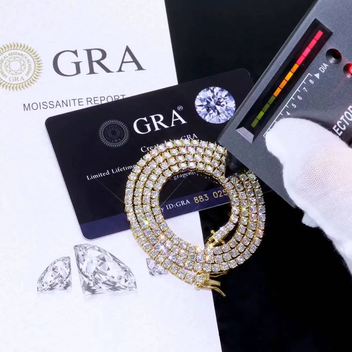 Wholesale Hip Hop Women Tennis Necklace 925 Silver Men Iced Out Moissanite Jewelry Chain VVS D Color Diamond Link Chain Necklace