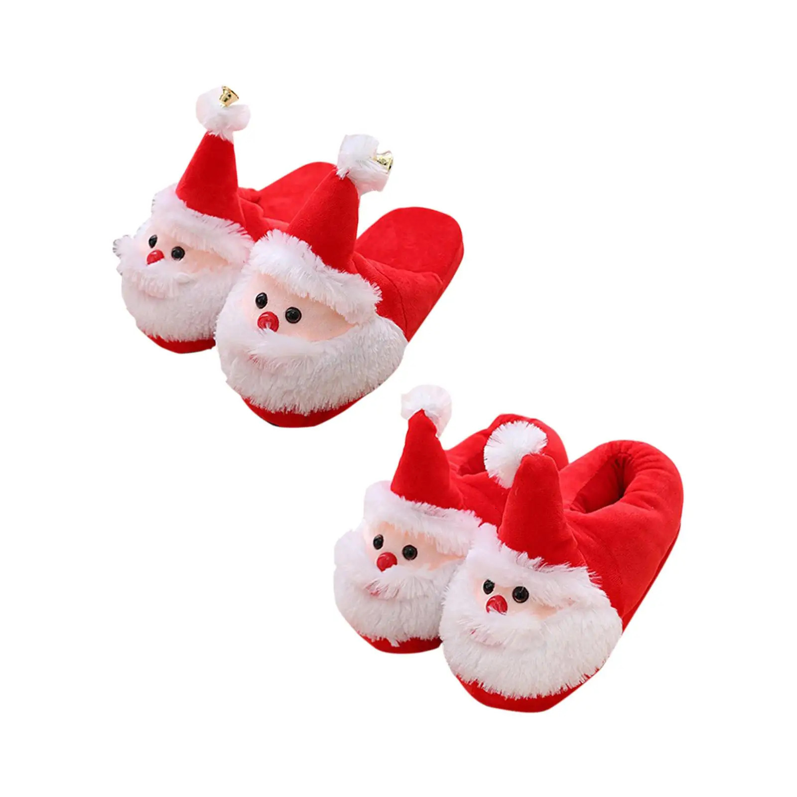 Christmas Slippers Warm Slippers Novelty Warm Xmas Household Slides Shoes Plush Slippers Santa Claus Slippers for Apartment251020