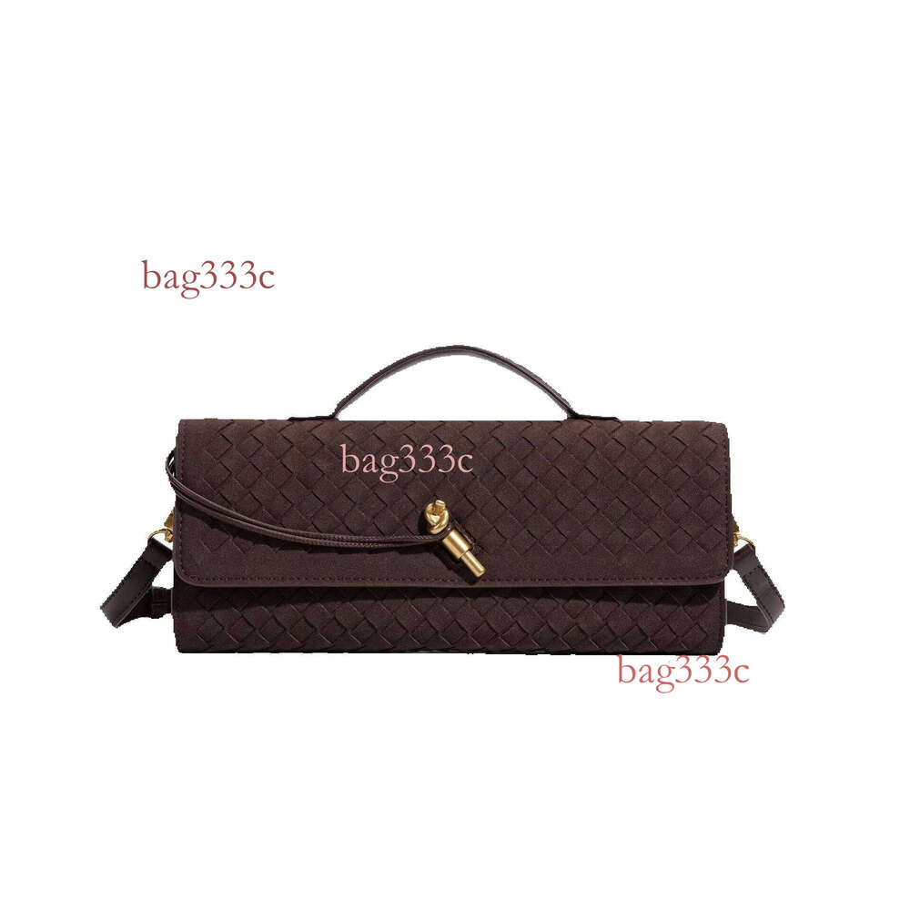 Handwoven Cowhide Evening Fashion Clutch Exquisite Versatile Handbag Crossbody Baguette Bag Matte Cowhide Woven Bag