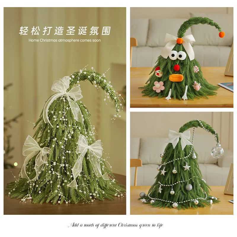 Simulated Encrypted Desktop PE Christmas Tree Mini Christmas Tree Ornament Magic Crooked Neck Christmas Tree Decoration C251024