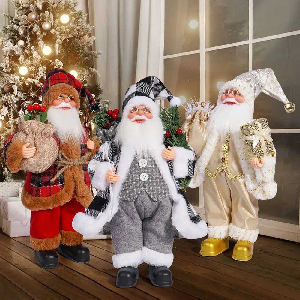32cm Christmas 12 Inches Santa Claus Standing Posture Doll Festival Party Santa Claus Decoration Ornament C251024
