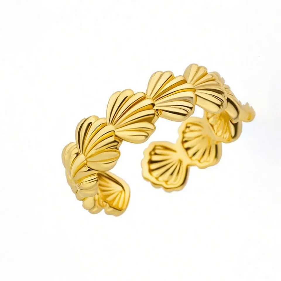 DGIDDK Vintage Shell Ring Women Stainless Steel Shell Ring Jewelry Wedding Statement Summer Ocean Jewelry Valentines Day GiftXJ251025