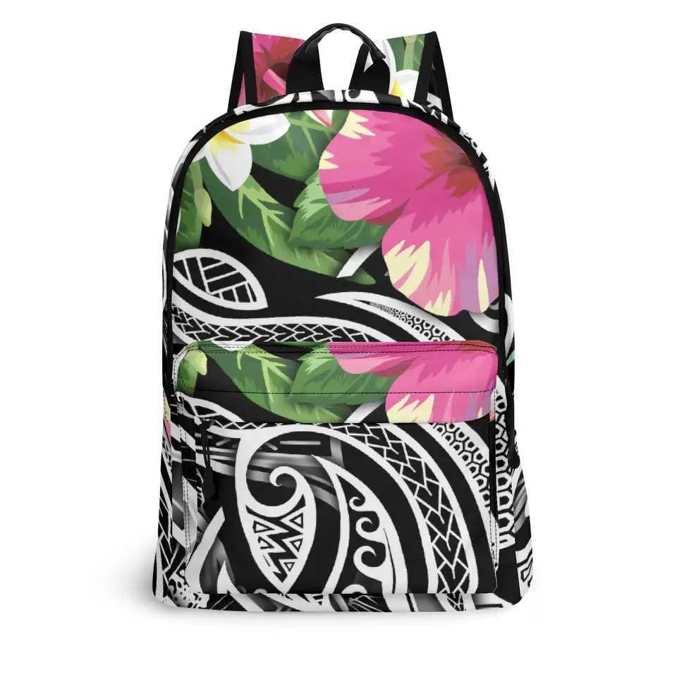 Flower Customization Travel Polynesian Hiking MenS Backpack Twill Leather Backpack Computer Bag Travel MenS Bag Design Samoan W251025