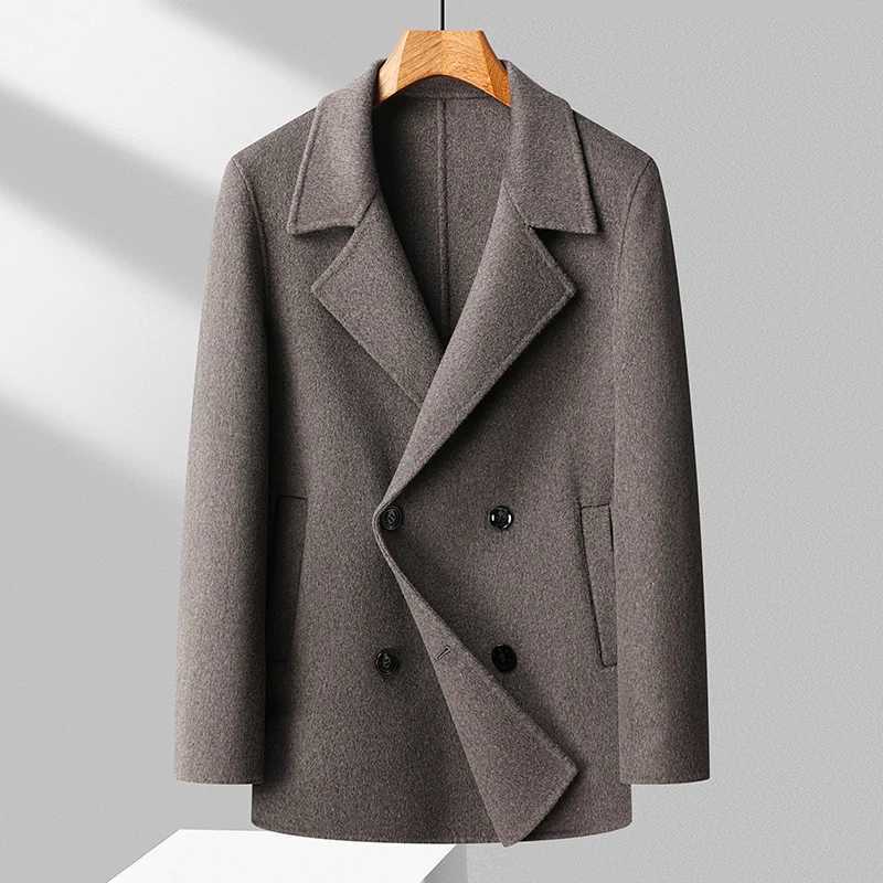 Old Money Mens Wool Overcoat Doublebreasted Design Warm Soft Coat Timeless Elegance Attire Winter Costume BlackChestnutBrownT251025