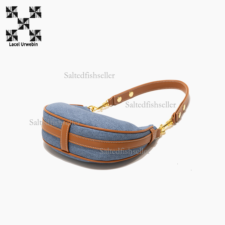 Lacel Urwebin Designer New Fashion Commuter Handbag, Casual Cowboy Bag Striped Crossbody Bag Versatile Trendy Splicing Zipper Shoulder Bag Small Squar