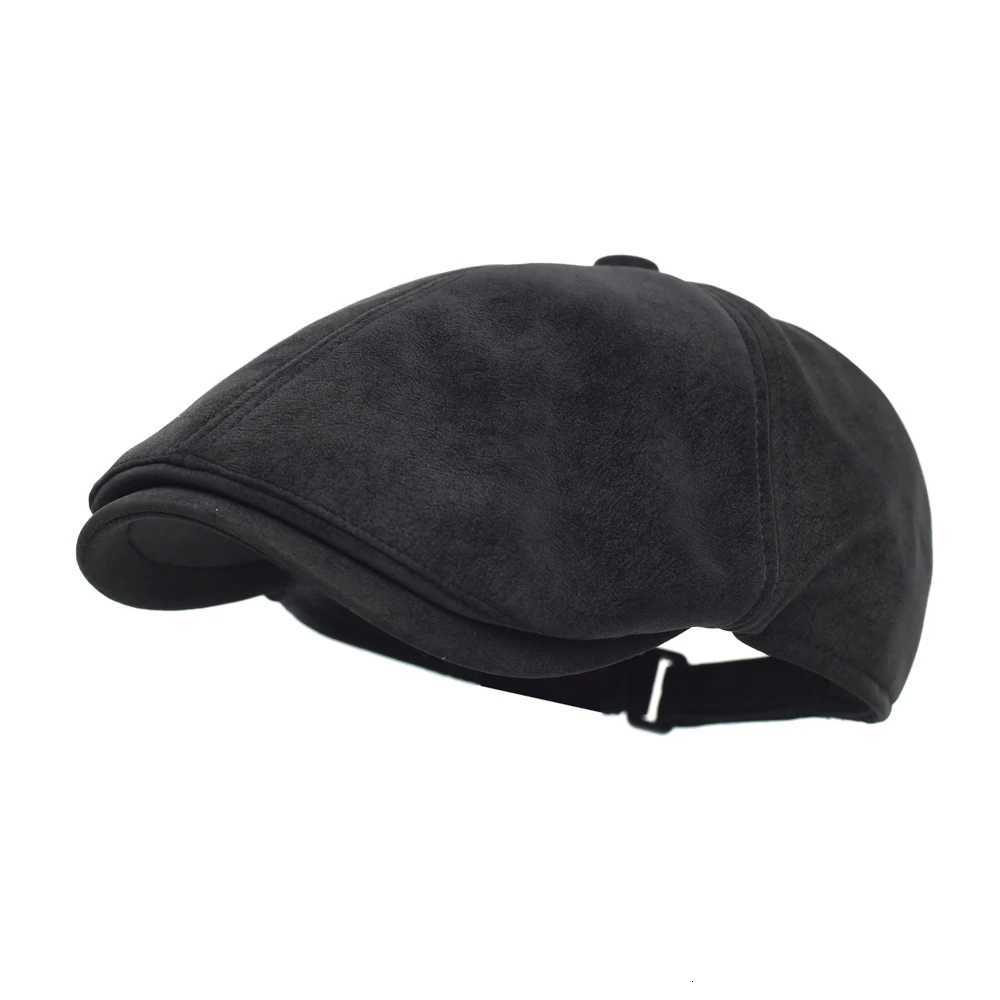 Autumn Winter Faux Leather C Newsboy C Hat Men Wen Casual Beret Solid C PU Leather Flat Cs Vintage Y251025