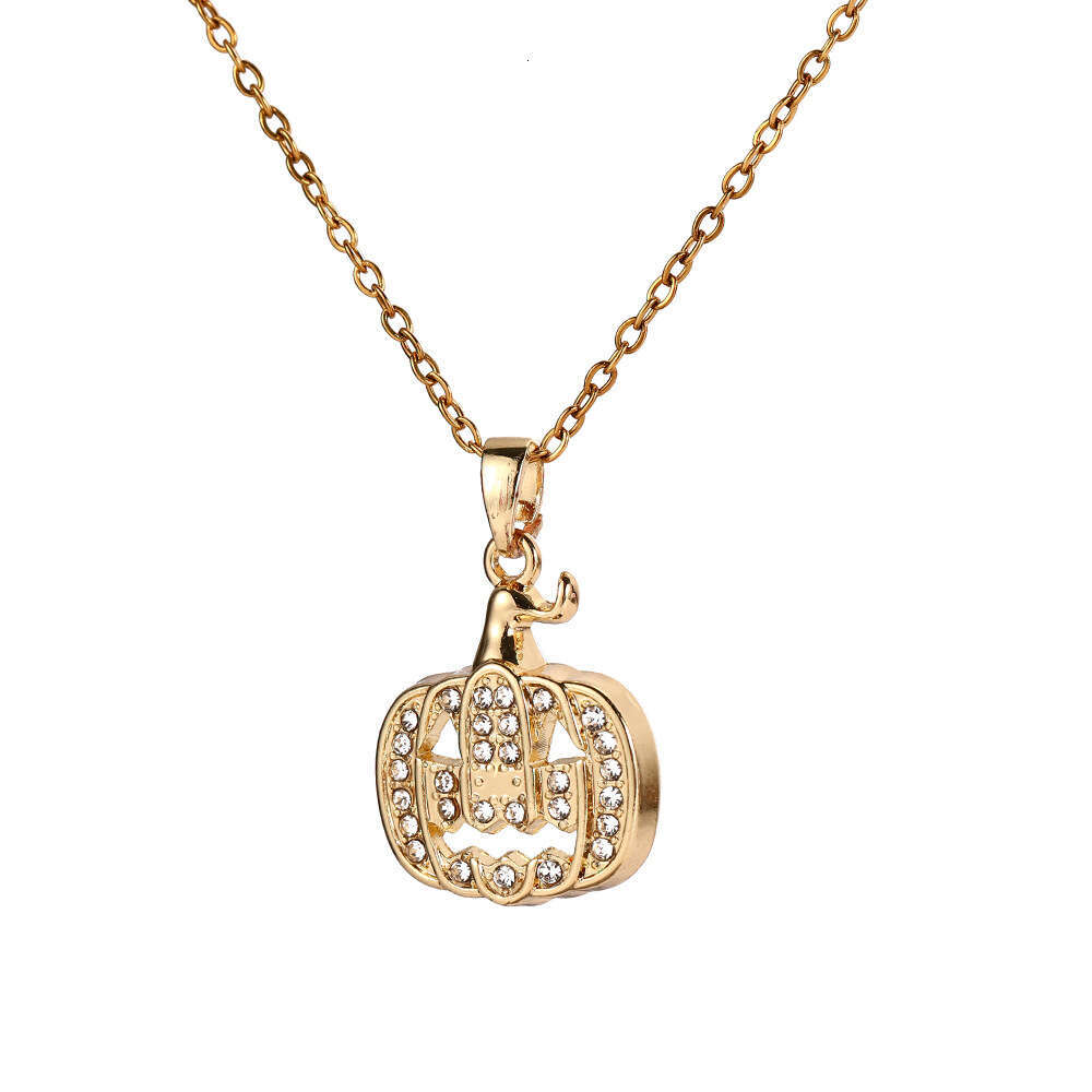 Cartoon Pumpkin Necklace for Women, High-End Halloween Necklace, Collarbone Chain, Niche Design Sense Jewelry