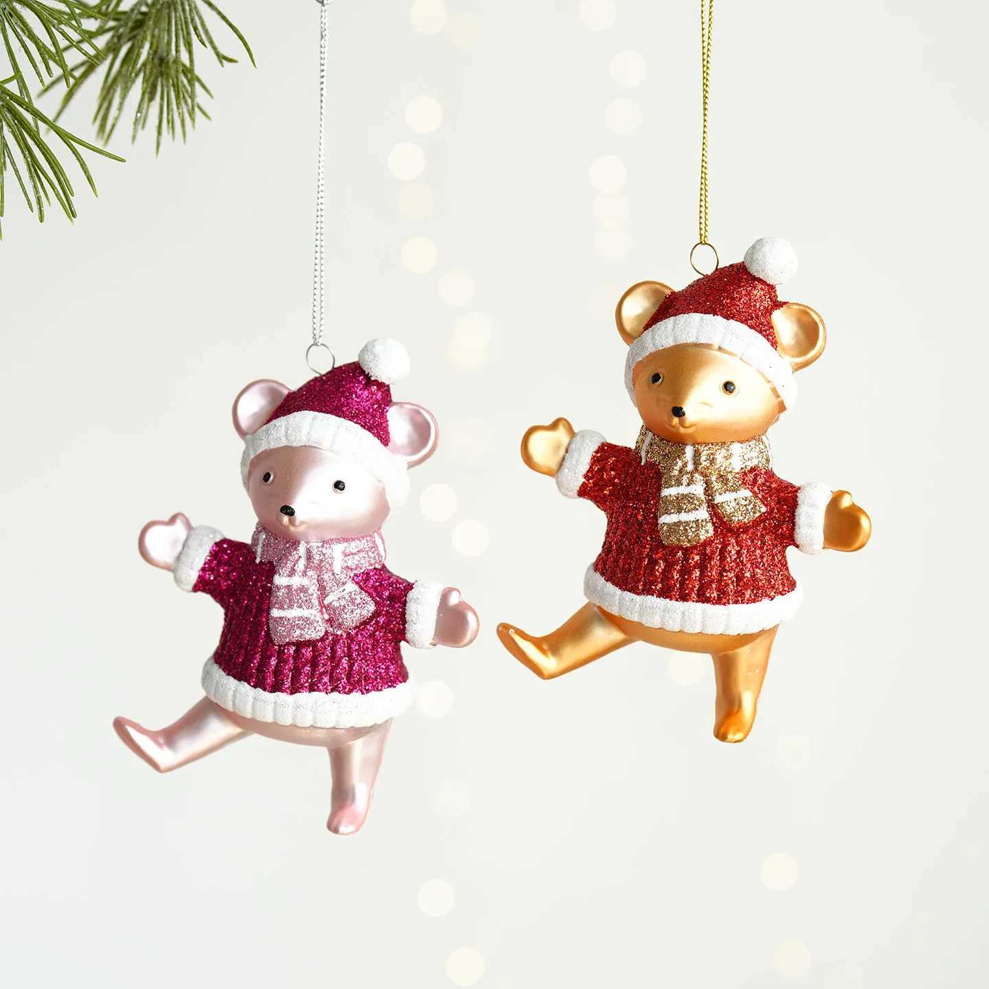 Christmas Atmosphere Balloon Dog Small Pendant Christmas Tree Snowflake House Pendant Small Ornament Wreath Accessory C251024