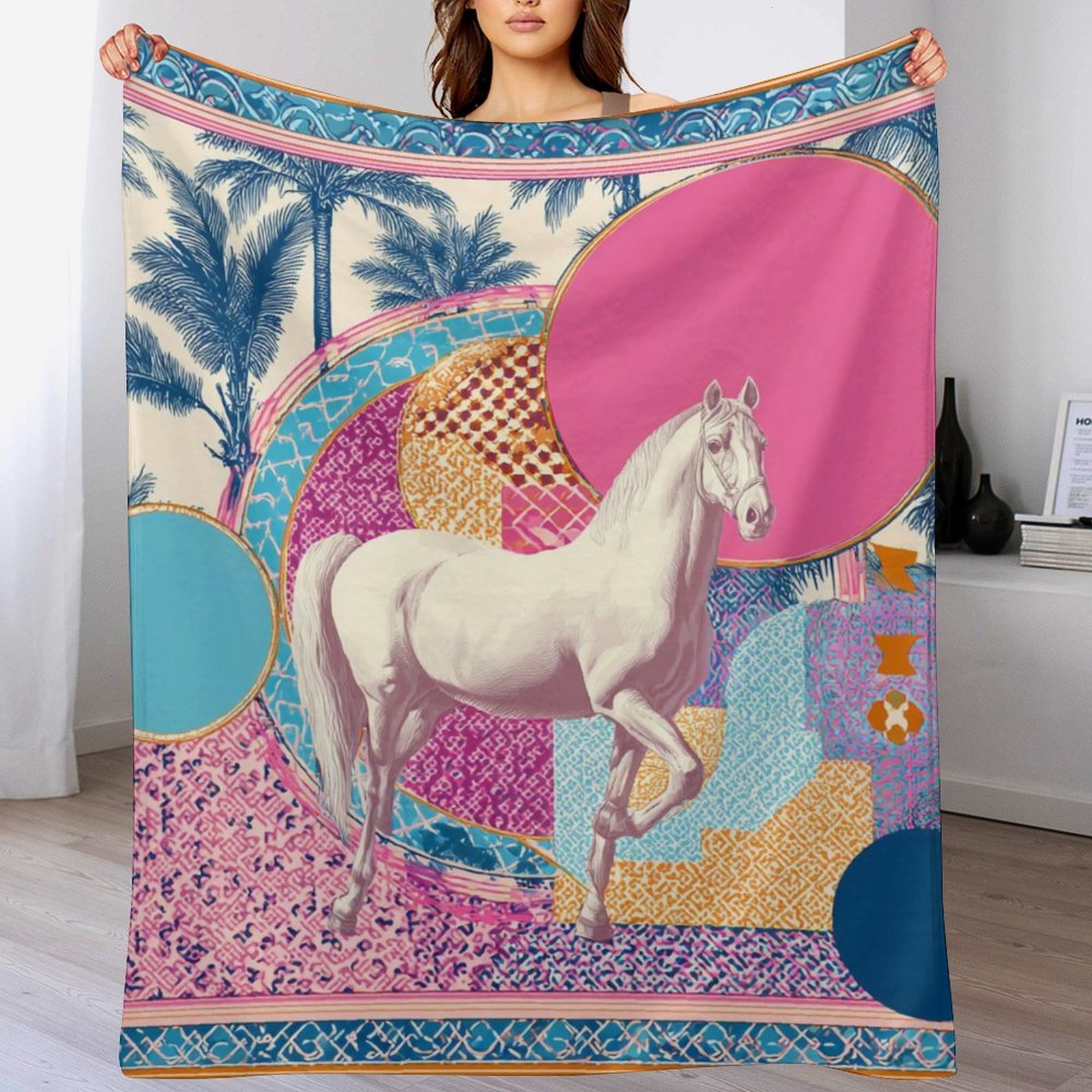 H Designer Horse blanket blanket throw cashmere vibration blanket copert Home Travel Throw Summer Air Conditioner Beach home bedding blankets throws H
