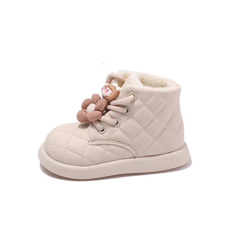 Women's designer fashion wool boots winter new item little girl Velcro short boots cotton boots soft soled baby girl cotton shoes