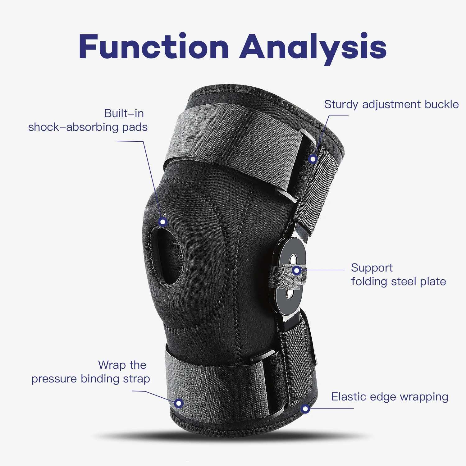 1PCS Professional Sports Safety Knee Support Brace Patella Knee Pads Hole Sports with Metal Plate Black Y251024