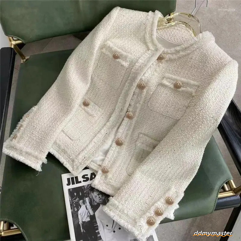 Ladies Jacket: Elegant Women's Short Tweed Coat - French Style, Casual Outerwear, High-Quality Fabric For Daily Use Ddmymaster