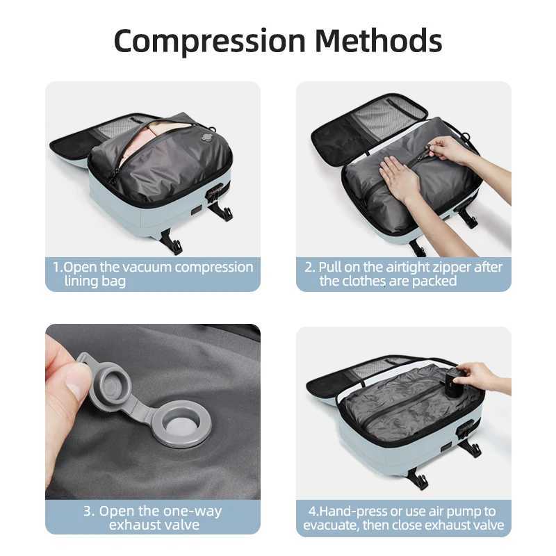 Travel Women Backpack 16 inch vacuum compression Laptop Backpack USB charging school Backpack Extended Hiking Business backpack W251025