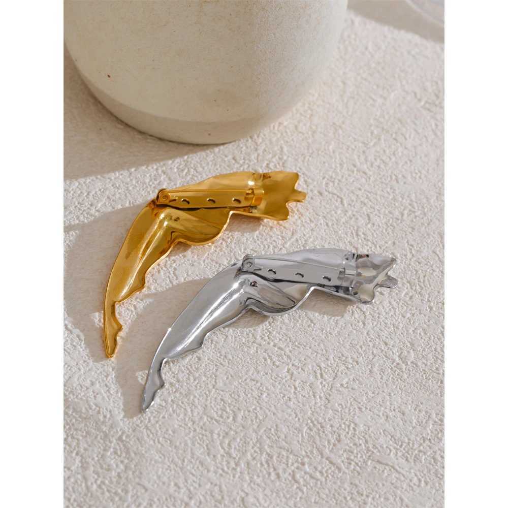 Yhpup Abstract Lady Body Fashion Personality Brooch Pin for Women Stainless Steel 18K PVD Plated Unique Jewelry Accessories J251115