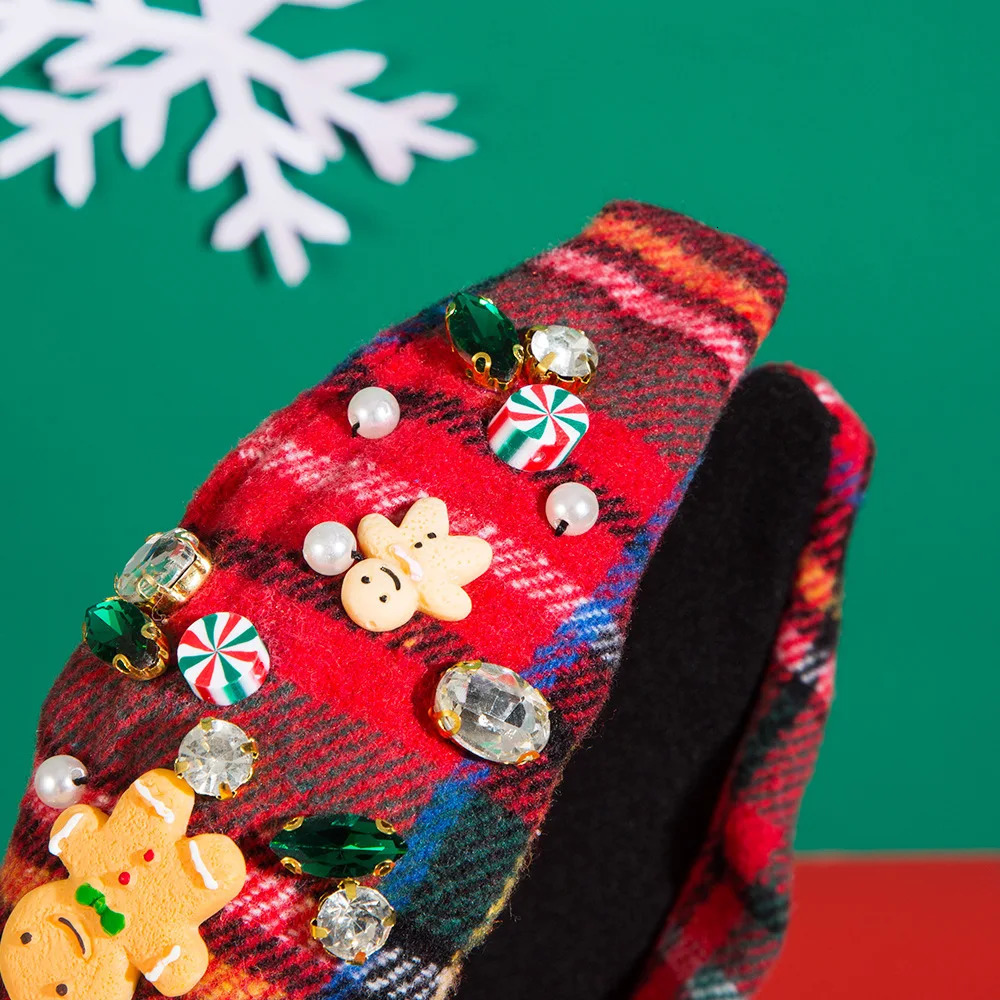 in Europe and America Christmas Gingerbread Man Headband Trend Santa Claus Knotted Hair Accessories 251023