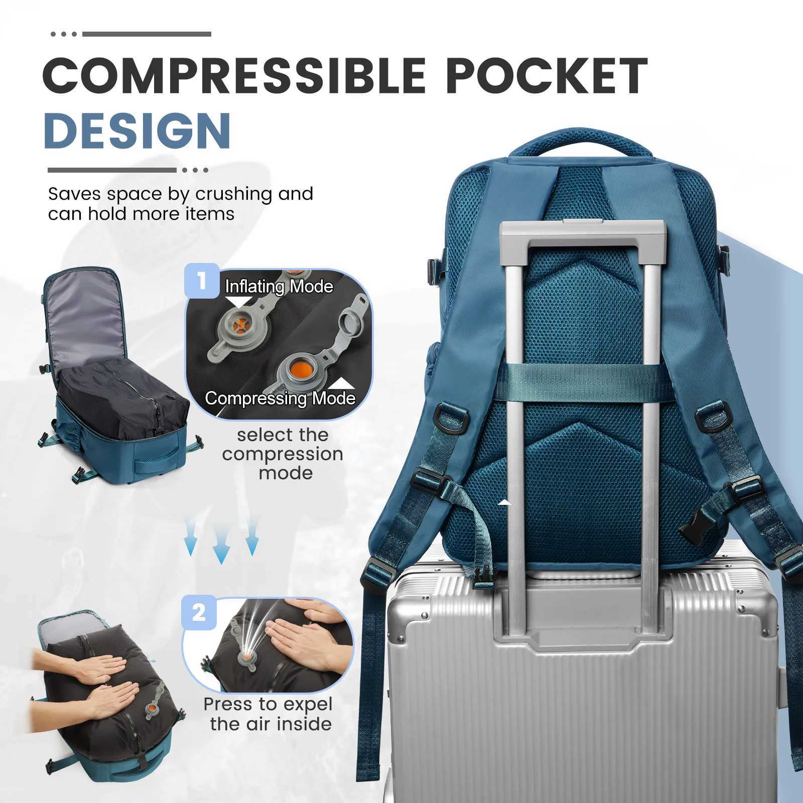 Ryanair 40x20x25 Cabin Bag Men Air Vacuum Compression Backpack Hand Luggage Laptop Backpack42x29x15 Vacuum Clothing Storage Bag W251025