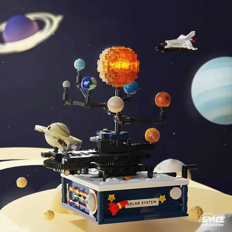 Rotating Universe Solar System Light Sets Building Blocks Sun Earth Model Space Series Science Education DIY Bricks Toy Kid Gift C251023