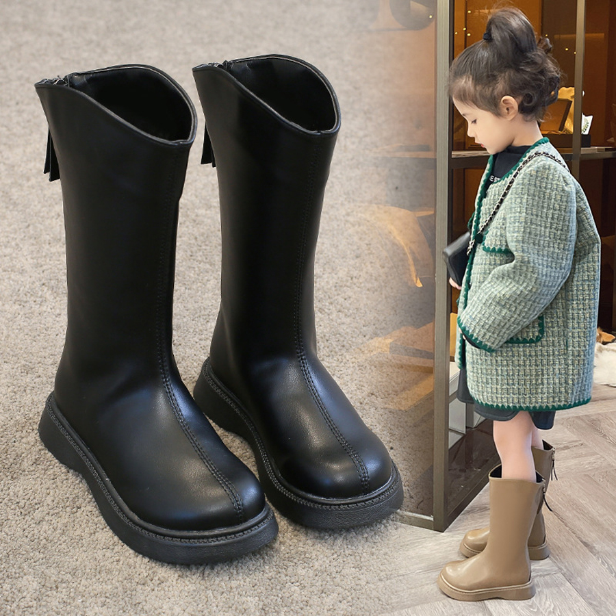 Kids High Boots for Girls Toddler Fashion Design Winter Warm Long Boots Littlesprouts Girl Children Leather Boots Shoes Size 23 - 36 L1181