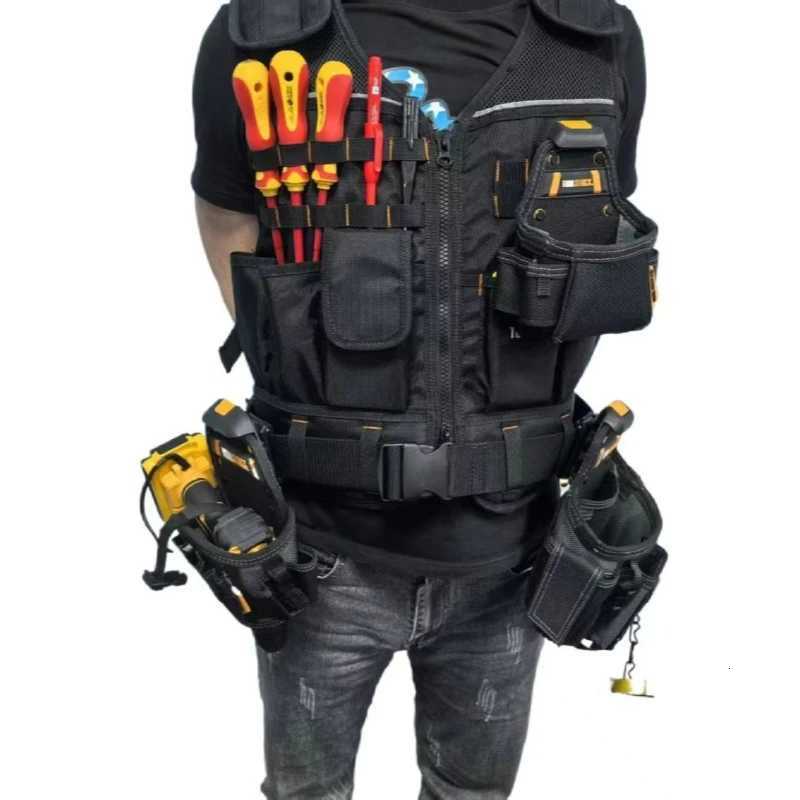 Multiket Work Tool Vest Breathab Work Vest Heavy Duty Tool Vest for Ectricians Carpenters Multifunctional Work Y251022