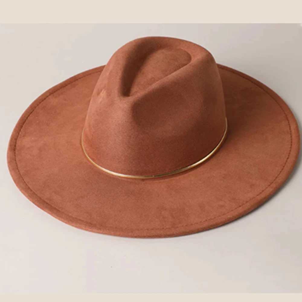 Colorful Suede 95cm Wide brimmed Womens Hat Mens Church Jazz Hat Fedoras Cowboy Hat Panama Hat L251024