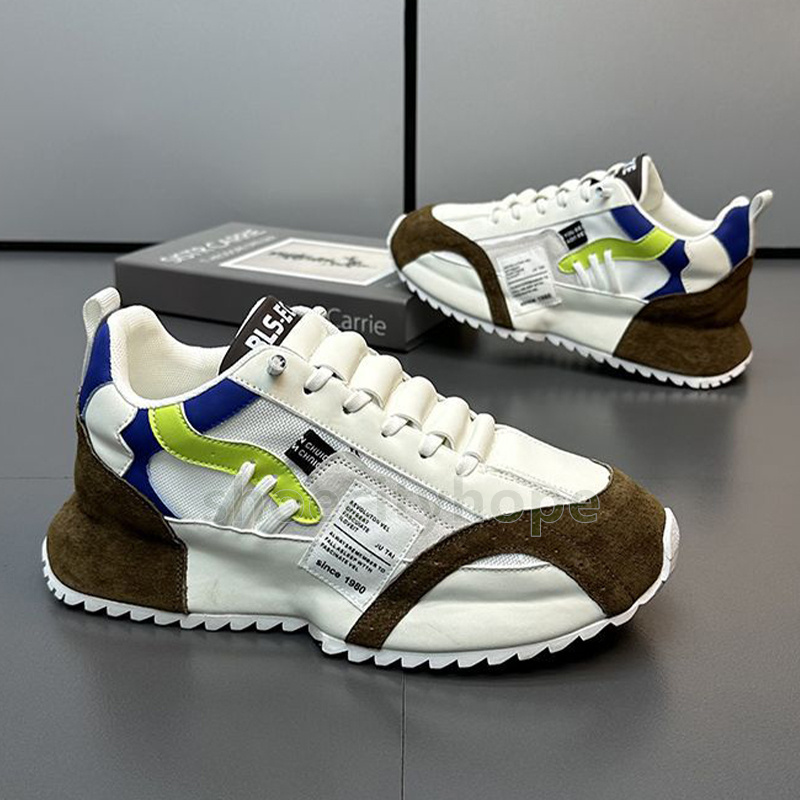 Designer Shoes vintage casual sneakers Grey Green Camel trainers comfort breathable Mesh Sport Fitness High-Cushioned Support thick soles mens shoes S