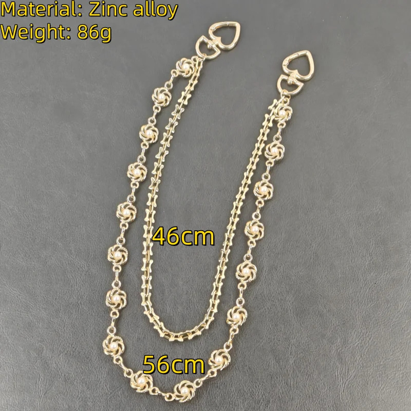 Original Golden Rose Pearl Ladies Pants Chain Bilayer Packet Chain Fashion Female Ones Waist Accessories Jewelry 251023