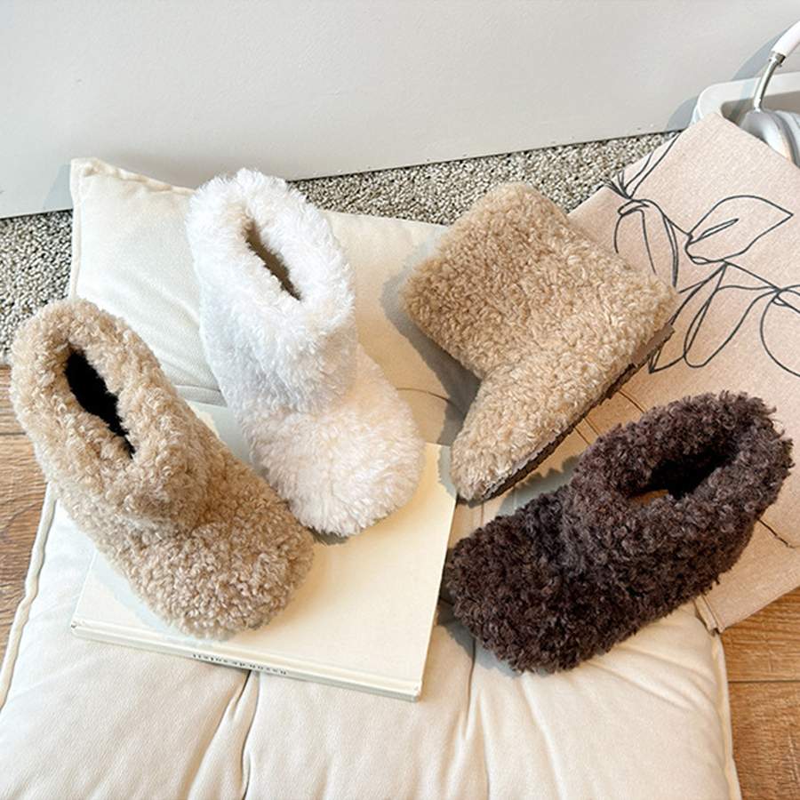 Toddler Girl Furry Boots Kids Girls Fashion Design Winter Short Boots Kidszworld for Child Girls Size 21 - 34 C1172