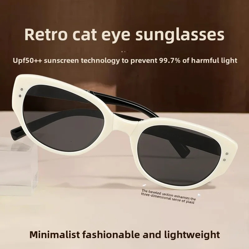 Fashionable retro foldable cat eye womens sunglasses personalized highend UV resistant and durable polarized sunglasses 251023