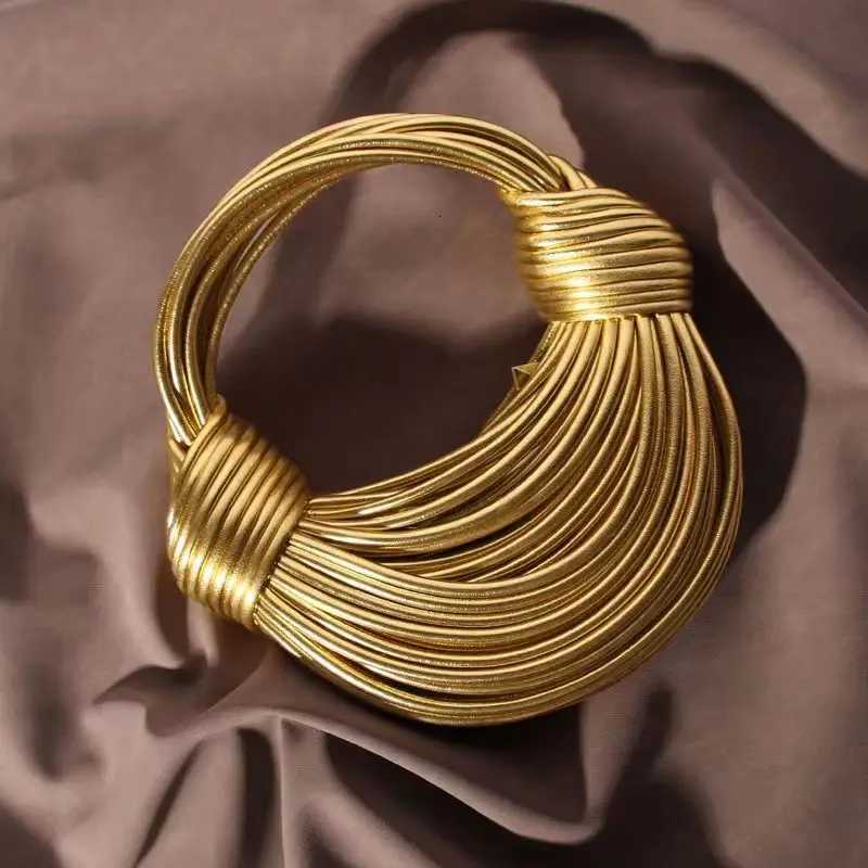 Handbags for Women 2025 New in Gold Luxury Designer Brand Handwoven Noodle Bags Rope Knotted Pulled Hobo Silver Evening Clutch Z251024