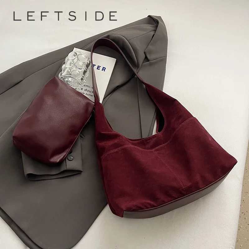 LEFTSIDE 2 Pcsset Small PU Leather Underarm Bags For Women 2024 Winter Y2K Female Fashion Shoulder Bag Handbags And Purses Z251024