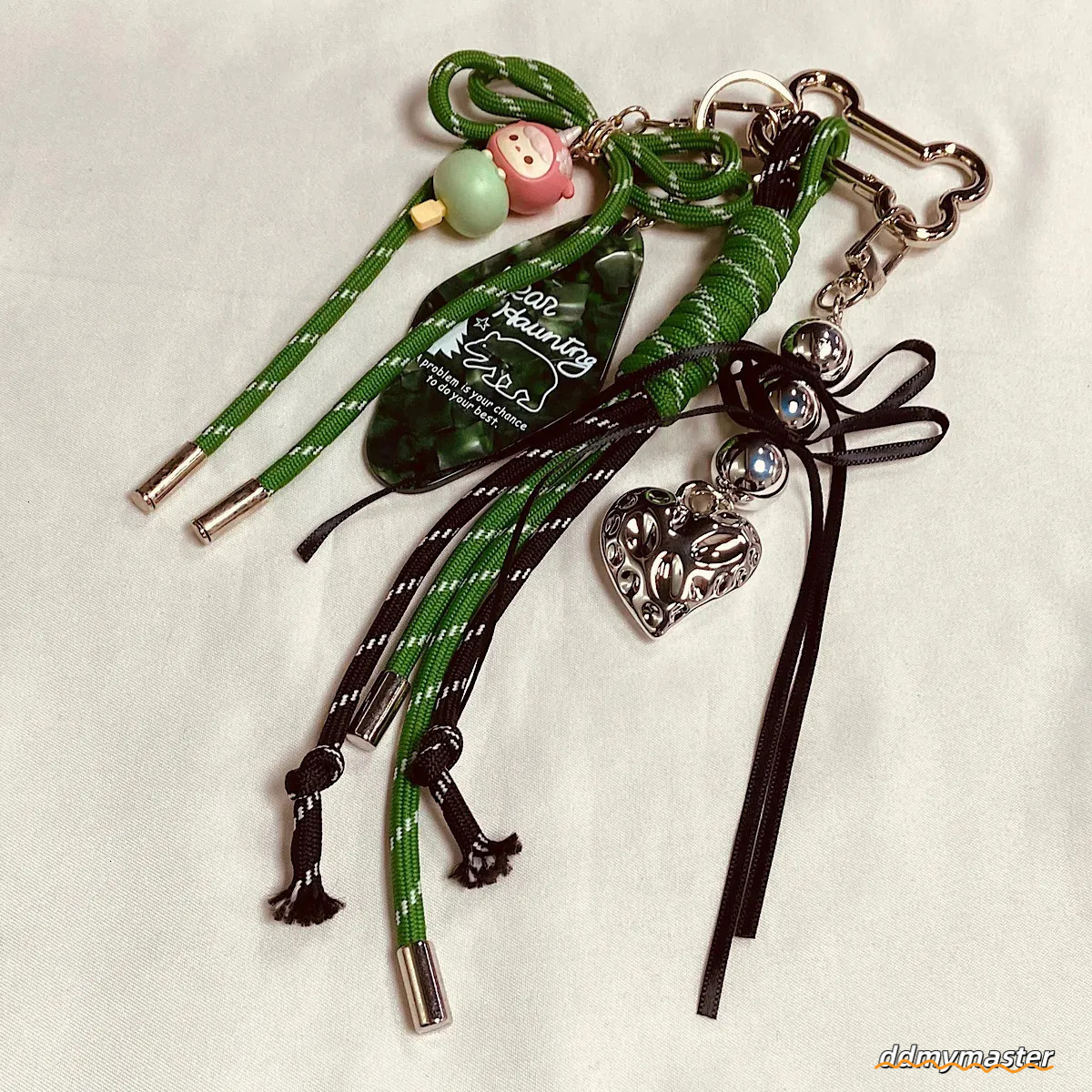 Rope Keychain Charm Chain Retro Bracelet Bags Cartoon Pendant Bowknot Love Versatile Bag Accessories Gift Ddmymaster