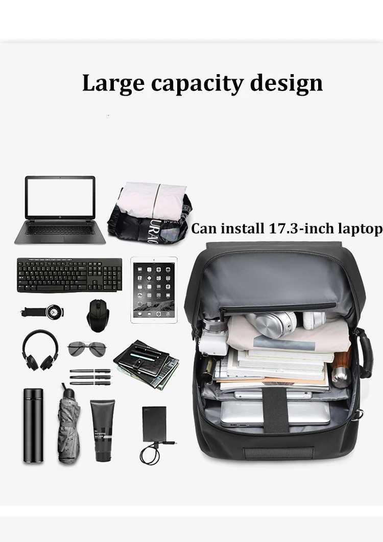 Men Travel backpack waterproof 17 inch Business Laptop Backpack with Separate Shoe Bag USB charging 50L outdoors Hiking Backpack W251025