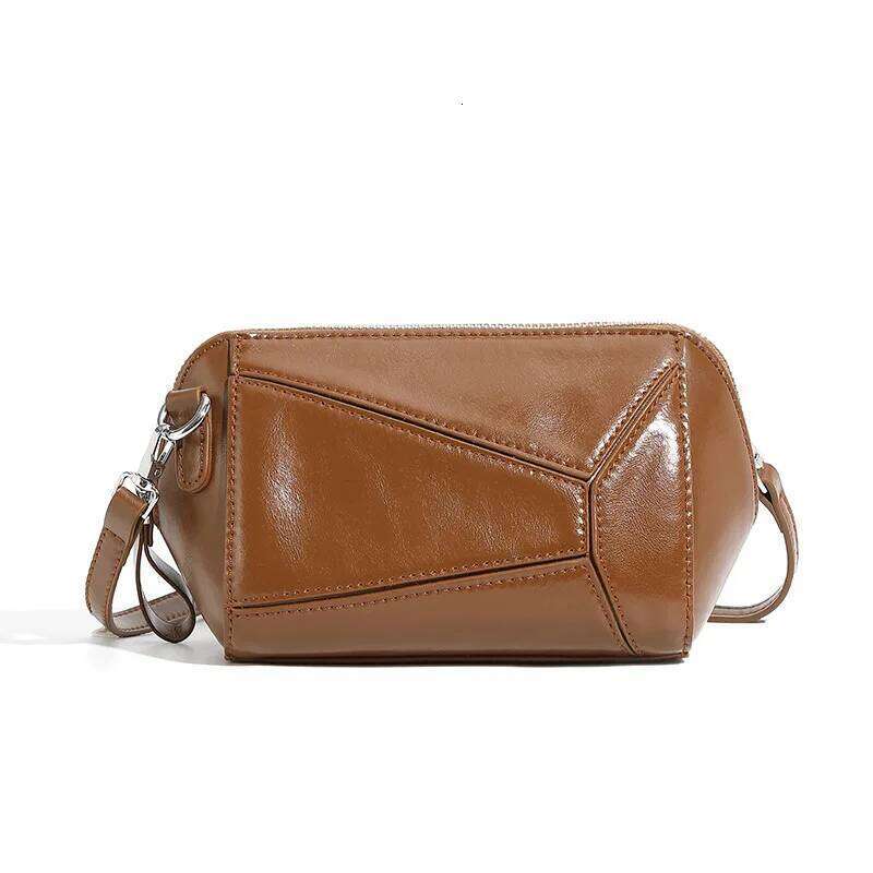 Vintage Women Zipper Shoulder Soft Genuine Leather Simple Boston Messenger Phone Fashionable Crossbody Purse Women's Bag Suotong251025