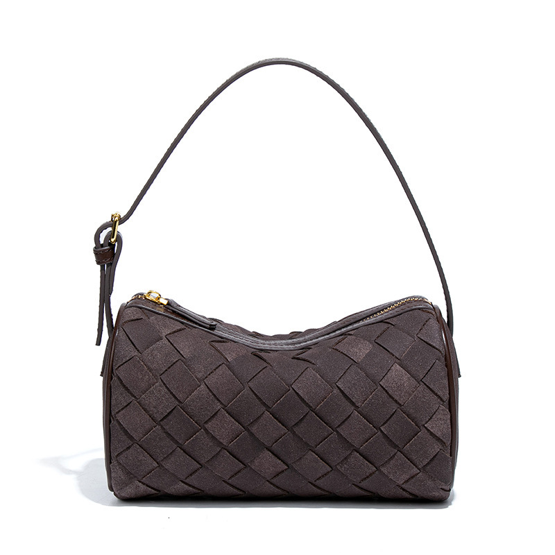 Luxury Brand Designer Bag New Nubuck Leather Handwoven Bag, Light Luxury Niche Shoulder Underarm Bag, Handheld Versatile Trendy Crossbody Pillow Bag