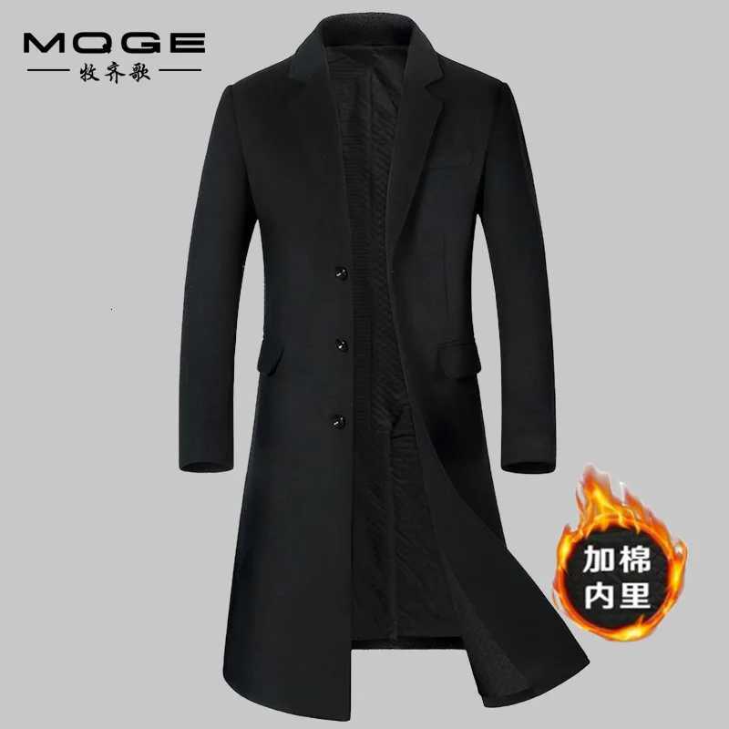 Mens Solid Color Simple Basic Casual Trendy Elegant Turndown Collar Singlebreasted Wool Coats Male New Fashion Jacket ClothesT251025