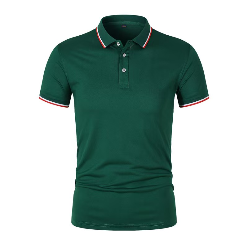 Men's Contrast Trim Polo Shirt Short Sleeve Casual Golf Shirt with Collar for Daily & Business Wear CF3699