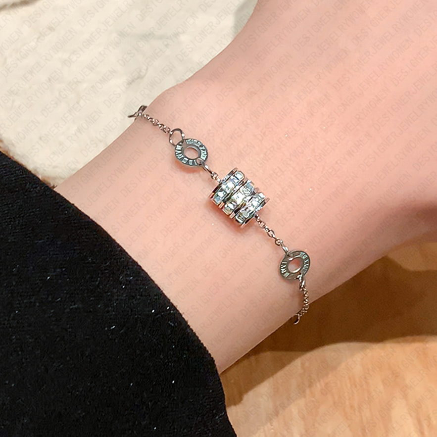 Designer Bracelet for Women Vintage Roman Numeral Bracelets Zirconia Bangle Silver Gold Rose Gold Bangles Luxury Jewlery Designer for Women Elegant Gi