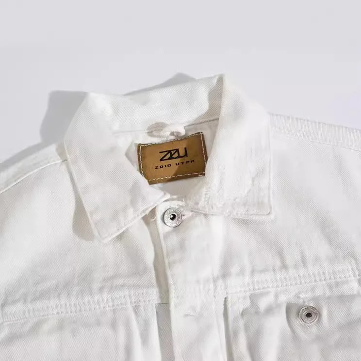 Customized Mens High Quality Denim Jacket Doing Old Hole Crafted Button Down 251017