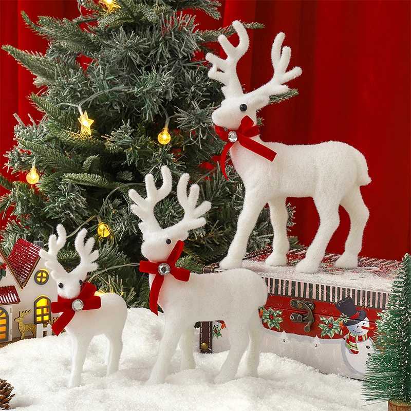 101315CM White Elk Christmas Decoration Plush Reindeer for Christmas Tree Ornaments Decor 2025 Navidad Home Decor New Year C251024