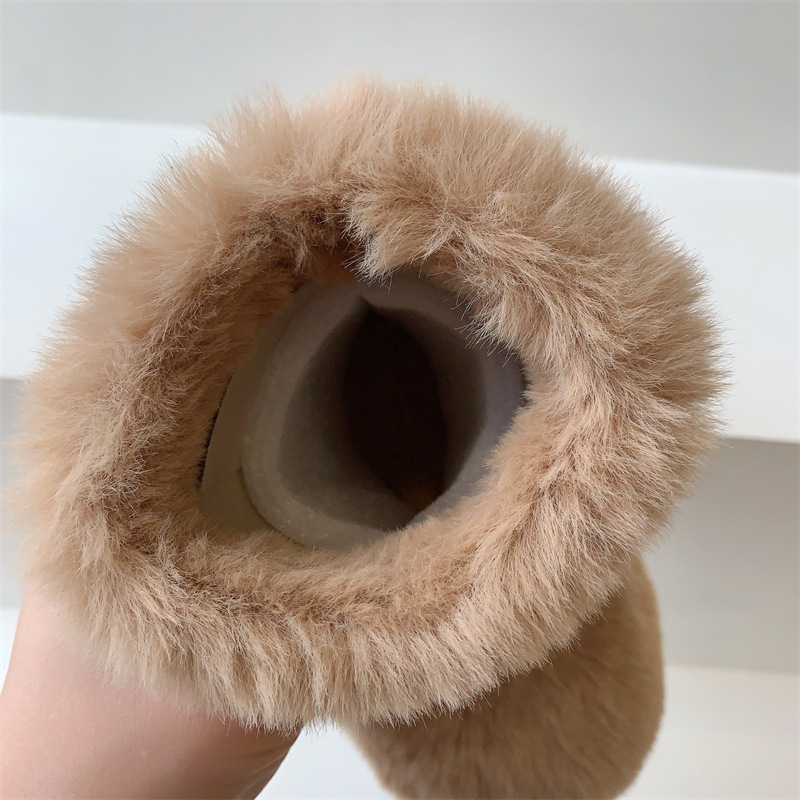 Korean Version Cute Snow Monster Children s Shoes Girls Snow Boots Winter New Children s Furry Cotton Boots Baby Boots Trendy