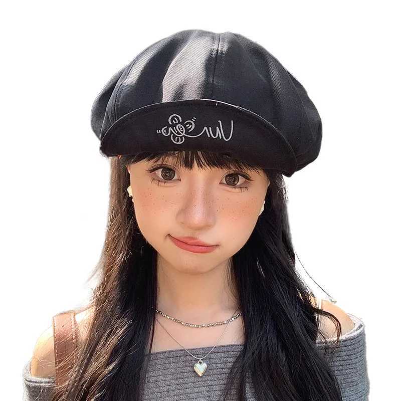 Embroide Cloud Octagonal Hat For Girls Cute And Age ucing Baby Hat Autumn New Versatile Beret Boina Hat Cute 4m892 Y251025