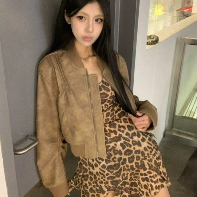 Plus size American style new spicy girl leopard print irregular dress, summer niche designer backless backless design, suspender short skirt