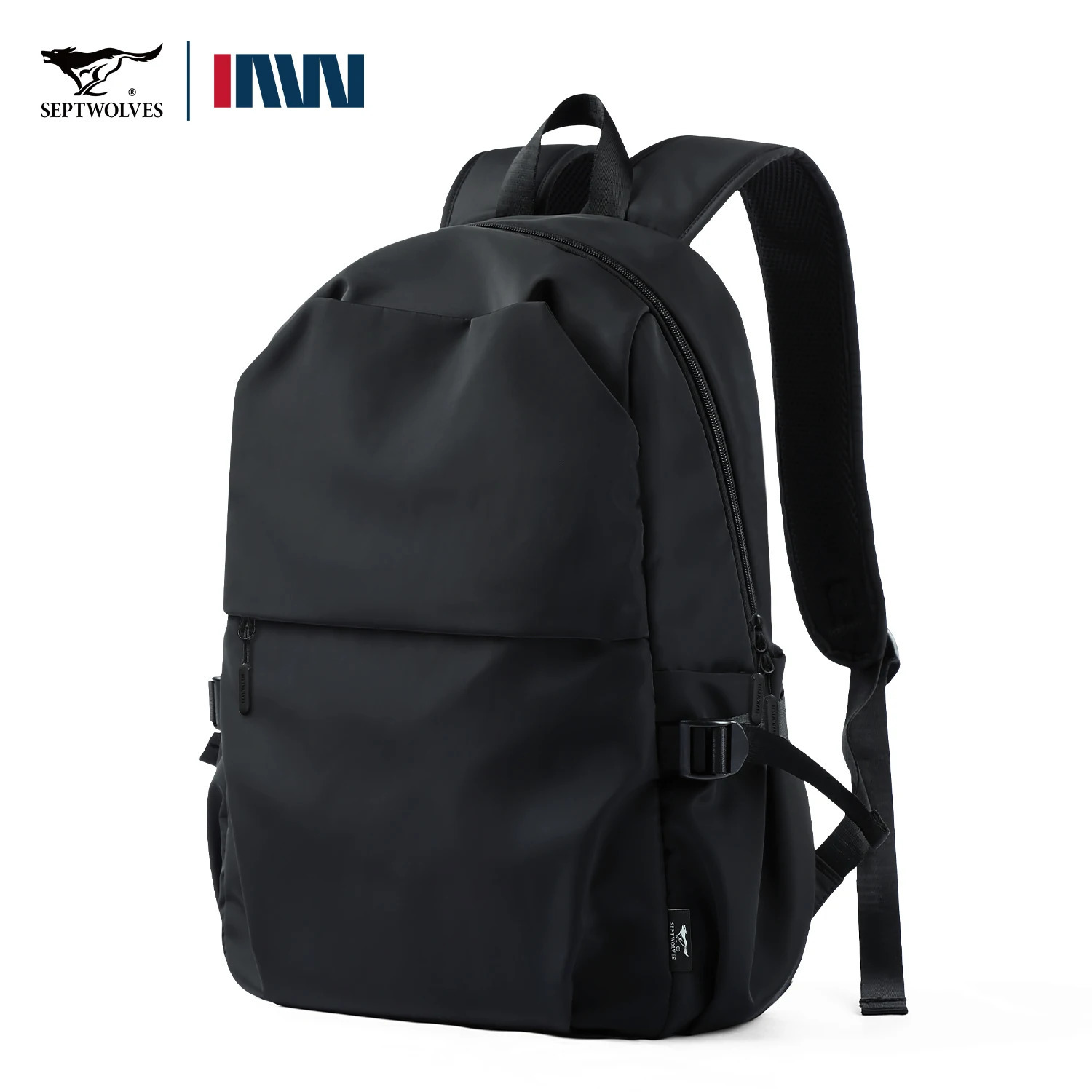 Septwolves Black Waterproof Casual School Backpack 16 Inch Laptop Backpack Women Man Boy Schoolbag Bag Large Capacity Rucksack 251021