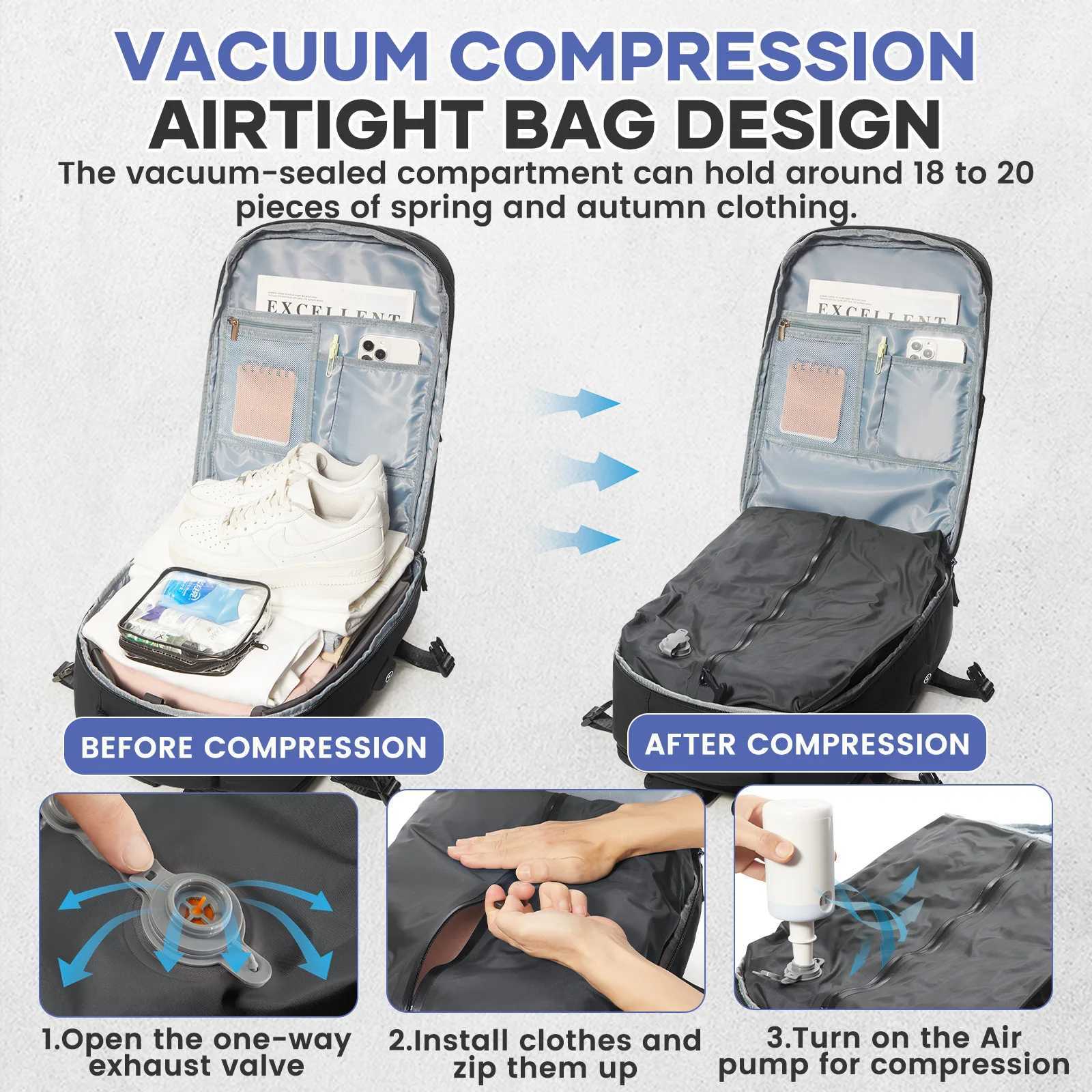 Vacuum Compression Travel Backpack Large Capacity Foldable Hiking Bag Lightweight Laptop BagEssential Outdoor Travel Backpack W251025