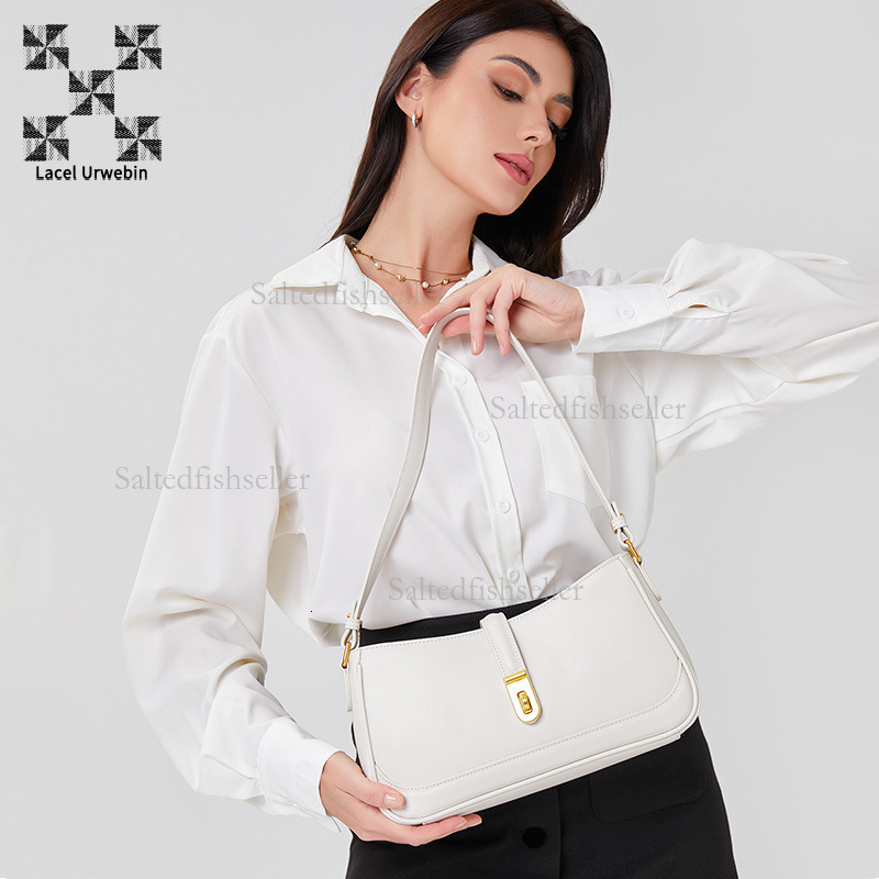 Lacel Urwebin Designer Spring And Summer New Women's Handbag Niche High-end Belt Metal Buckle Retro Single Shoulder Armpit Bag Fashion Versatile 